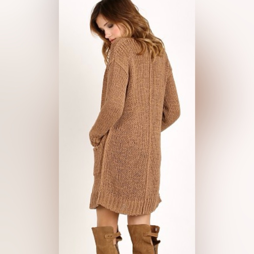 Free People Alpaca Wool Long Knit Cardigan Trench Sweater
Coat Duster Jacket, S